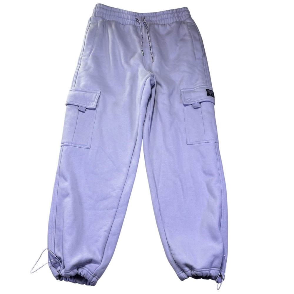 County FB Sweatpants Womens Large Purple Fleece Cargo Jogger Pants Drawstring